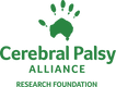 Logo of the Cerebral Palsy Alliance Research Foundation with green text and a handprint design.