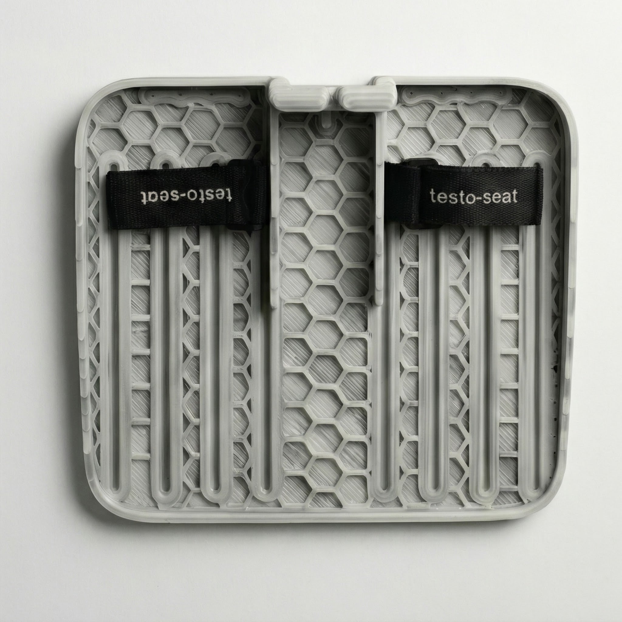 Gray Testa Seat Deep Floor Base & Footrest with honeycomb pattern on a white background