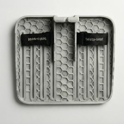 Gray Testa Seat Deep Floor Base & Footrest with honeycomb pattern on a white background