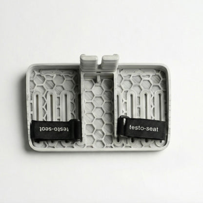 Gray Testa Seat Floor Base & Footrest with honeycomb pattern on a white background